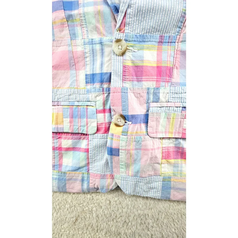 NWT Gymboree Spring Patchwork Plaid Cotton Blazer Cottage Preppy Academia 12